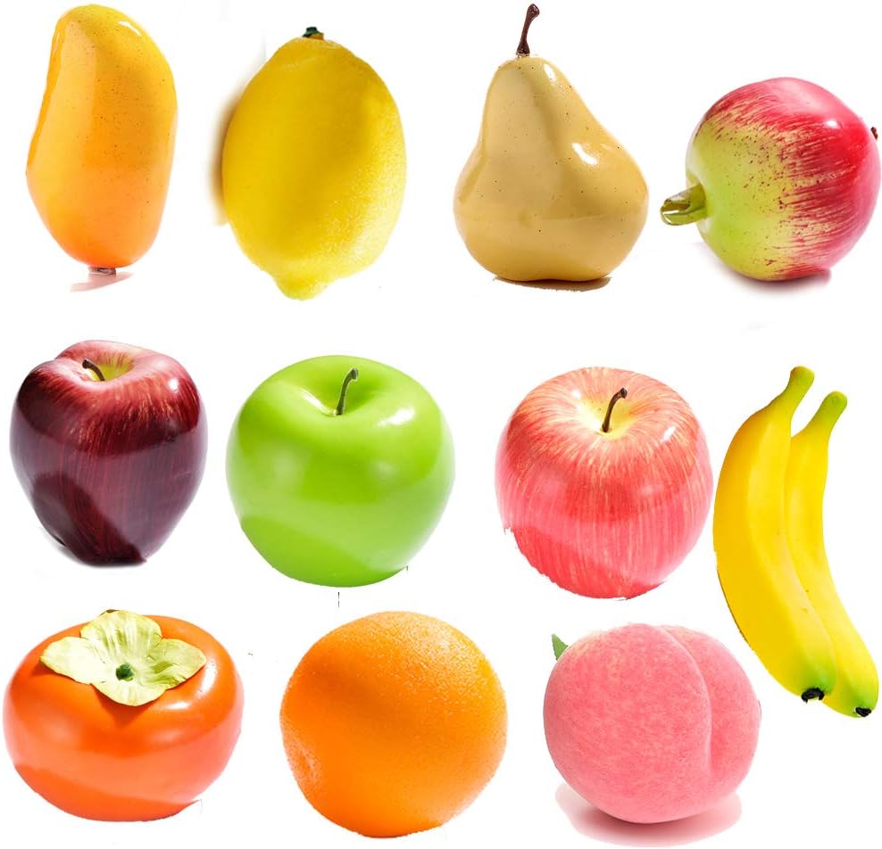 Artificial Lifelike Fruit Set, Simulation Vegetable Fruit Model Playset for Pretend Play Toy, Home Decoration, Market Display Photography Props