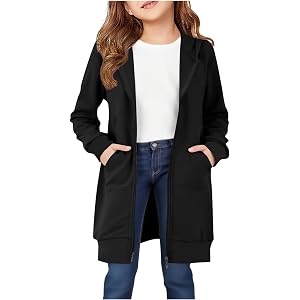 Ayolanni Hoodies for Teen Girls Cute Fashion Long Sleeve Oversized Zip up Hooded Kids Sweatshirt Trendy School Preppy Clothes