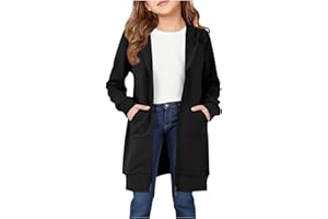 AOREUGL Hoodies For Teen Girls - Fleece Long Zip Up Sweatshirt Jacket, Fall Winter Fashion Outfits, Kids Clothing 5-14 Years