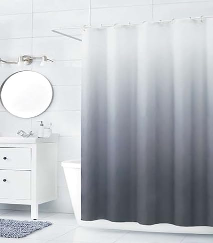 Skipper Ombre Abstract PVC Shower Curtain - 6.5ft, Black