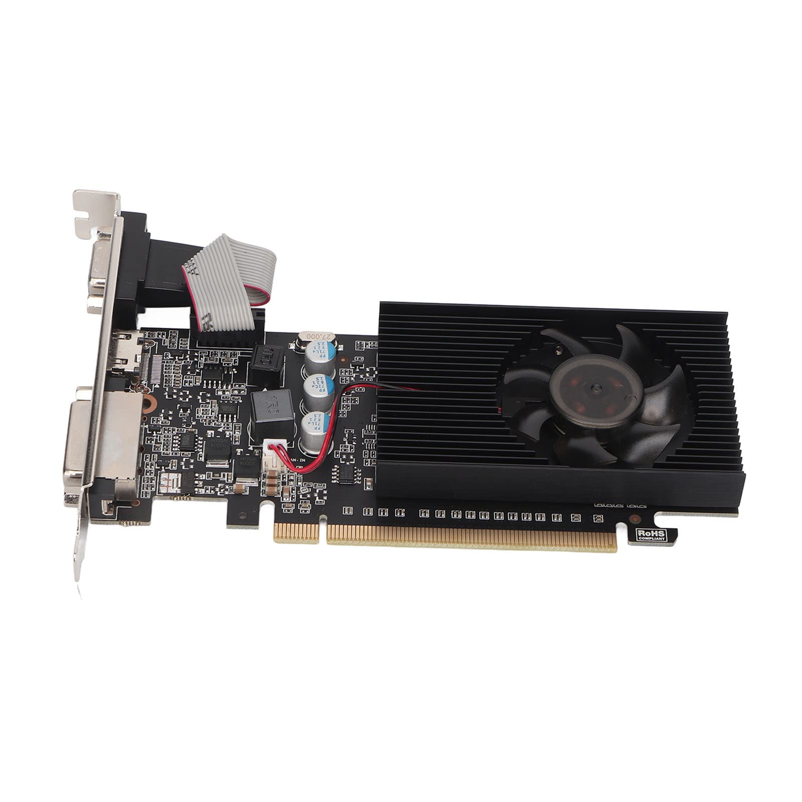 GT610 2GB DDR3 Graphics Card, 64bit 1000MHZ Low Graphics Card, 2K Video Card Computer Graphics Card with HDML/VGA/DVI, PLUA AND PLAY
