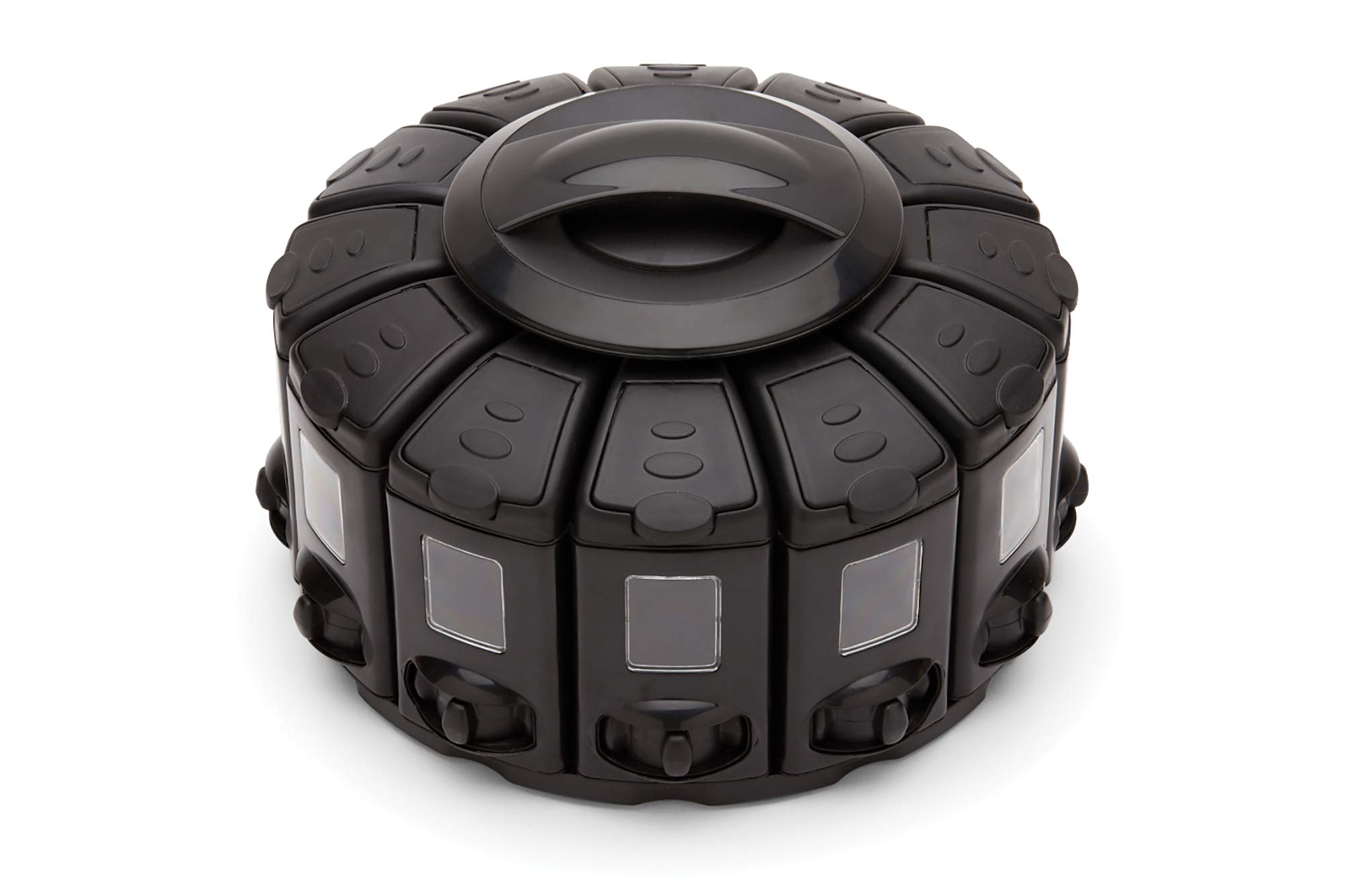 Kitchen Art Select-A-Spice Auto-Measure Pro Carousel 12 Compartments Spice Rack, Black 9.5 x 9.5 x 6.5 inches