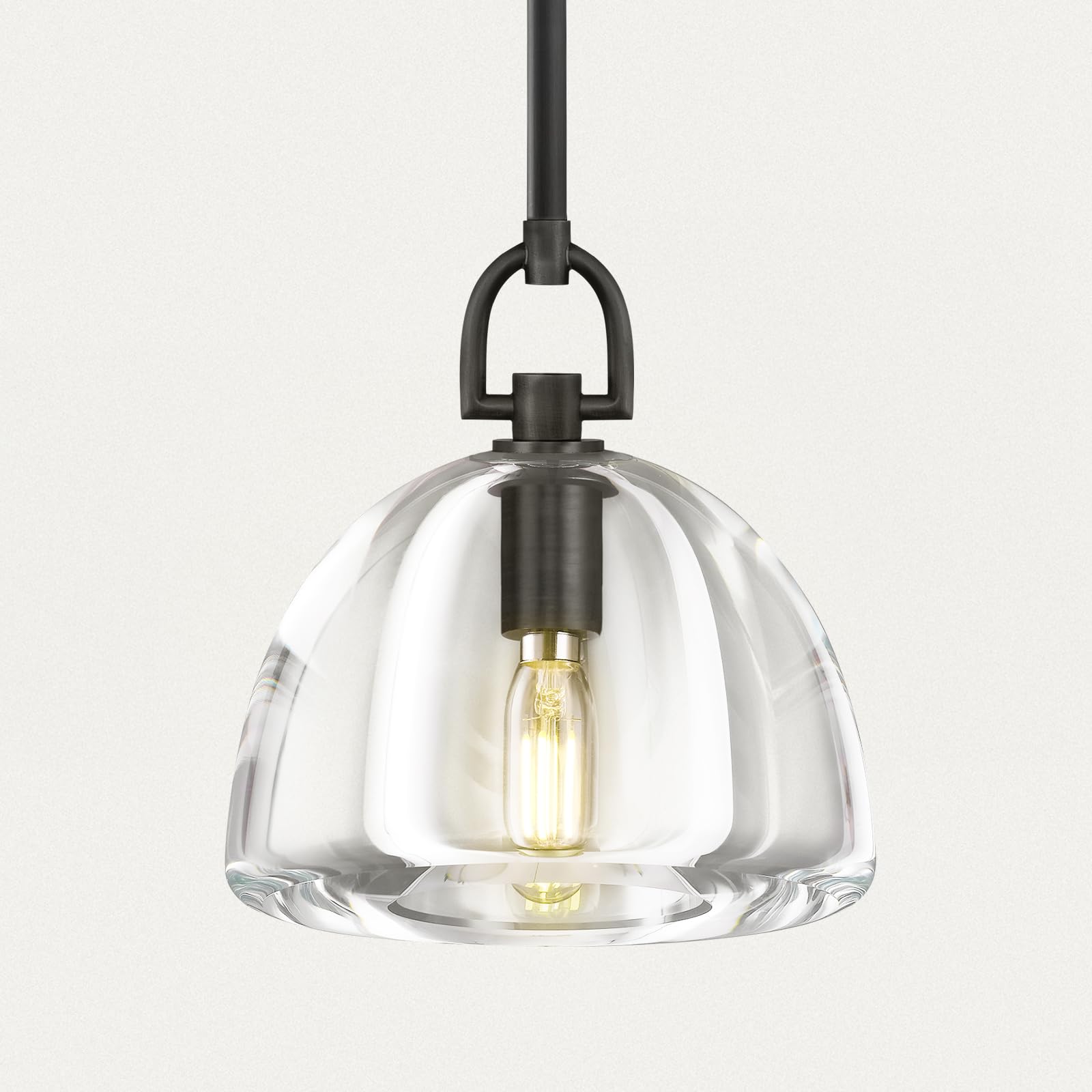 Photo 1 of Botanist Crystal Dome Black Pendant Light,7" Crystal Modern Black Pendant Lights Kitchen Island, Hanging Crystals Dome Pendant, Farmhouse Kitchen Pendant Lighting Over Island,E12 Bulb Included