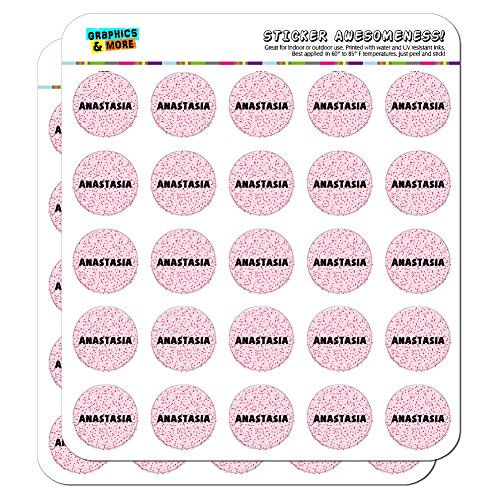 Anastasia - Name Planner Calendar Scrapbooking Crafting Stickers - Pink Speckles - 50 1