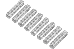 uxcell 16Pcs Fully Threaded Rod, M5 x 20mm 304 Stainless Steel Right Hand Thread Bar Studs M5-0.8 Thread Pitch for Furniture Machinery Assembly