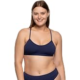 JOLYN Heidi Fixed-Back Athletic Bikini Top for Competitive Swimming, Lifeguarding, Full Coverage Women's Swimsuit Top