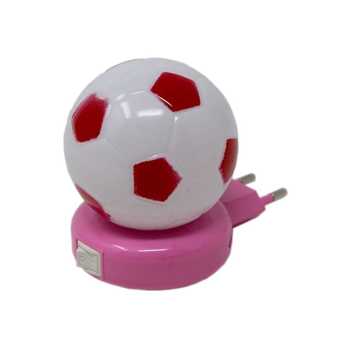 Tootpado LED Night Lamp Plug-in Wall Football Shape - Red (7ELE50) - Kids Room Home Decor Energy Saving Night Light