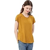Zwhemp Hemp T-Shirt for Women's, Crew Neck Tee, Short Sleeve T-Shirt, 55% Hemp 35% Recycle Polyester 10% Tencel, Latigo Bay