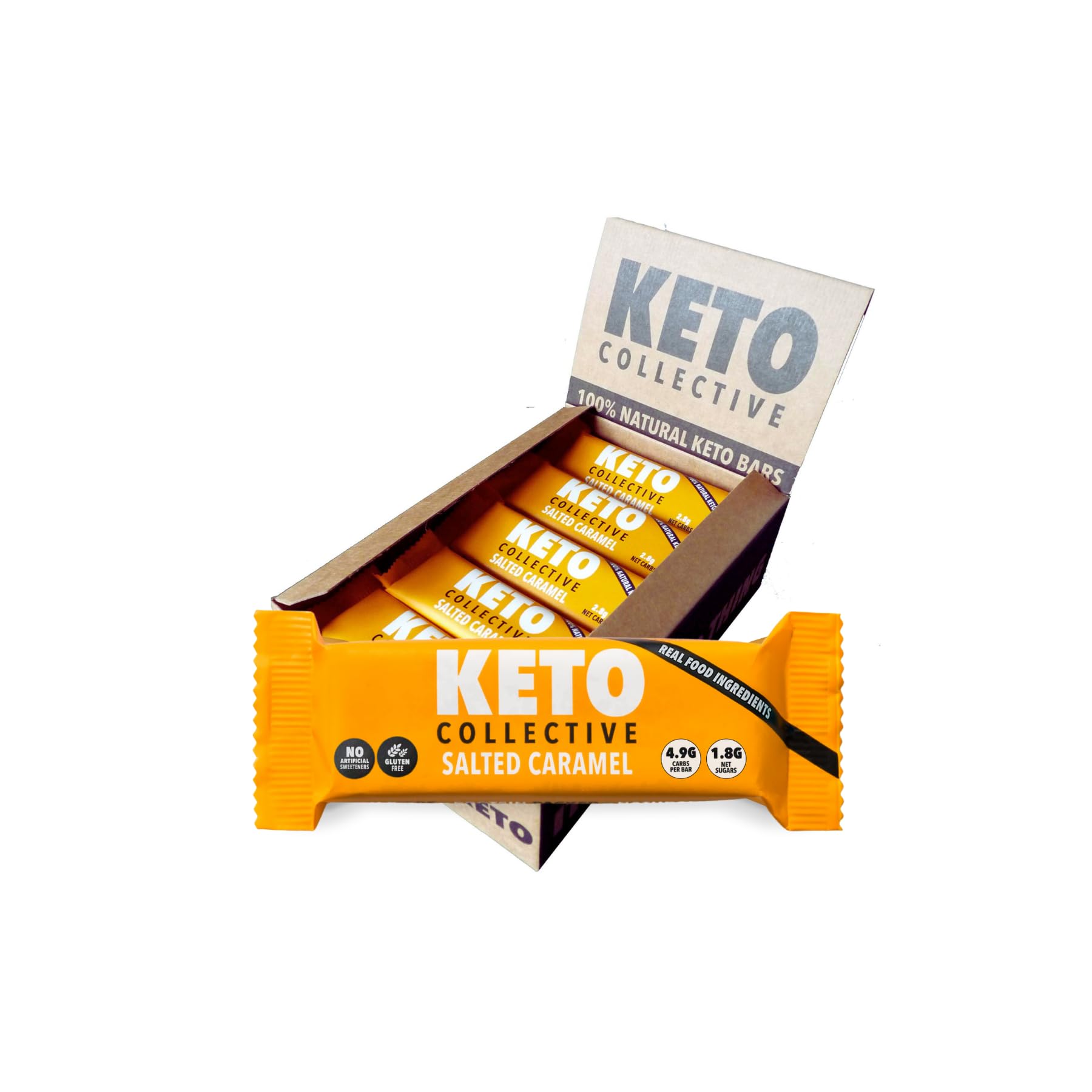 Keto Collective Keto Bars 15x40g | 2g Net Carbs | Keto Snacks | High Fibre | Natural Ingredients | Source of Protein | Low Carb Snacks | Gluten Free | Vegan | Made in the UK | No Artificial Sweeteners