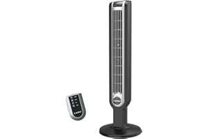Lasko Oscillating Tower Fan with Remote Control, 3 Quiet Speeds, Timer for Bedroom, Kitchen, Office Use, Black, 36" 2511