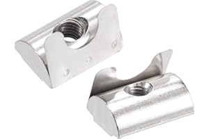 uxcell M6 Roll in Spring T Nut with Spring Sheet Carbon Steel for 4040 Series Aluminum Extrusion Profile Rail with 8mm Slot 1