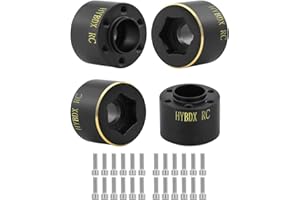 HYBDX Rc Brass Weights Wheel Hex Hub Widen Adapter for 1/10 RC Crawler 1.9 2.2Inch Wheels Rim Axial SCX10 TRX4 Counterweight（Black 15mm*4）