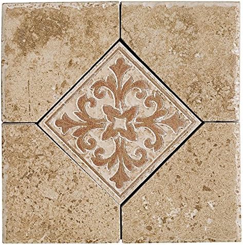 Del Conca Roman Stone Noce Thru Body Porcelain Square Accent Tile