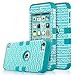 iPod Touch 6 Case,iPod 6 Cases,ULAK Anti Slip Anti-Scratch iPod Touch Case Shockproof Protective Cover with Hybrid High Soft Silicone + Hard PC Case(Wave Pattern/Blue)
