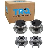 TRQ Front and Rear Wheel Bearing and Hub Assembly Set 4 Piece Compatible with 2014-2018 Mazda 3 Japan Built Models 1st VIN Digit J