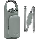 Ceneda Water Bottle Carrier Bag with Phone Pocket 32oz 40oz Tumbler Insulated Water Bottle Holder with Adjustable Shoulder Strap Carrier Sling Bag (Grey)