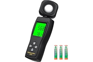 OHCANS Digital Illuminance Light Meter, 0~200,000 Lux Range with 180º Rotating Sensor Light Meter Foot Candles, Backlight LCD Display, Handheld Light Meter for Plants, Photography, Indoor, Film Camera