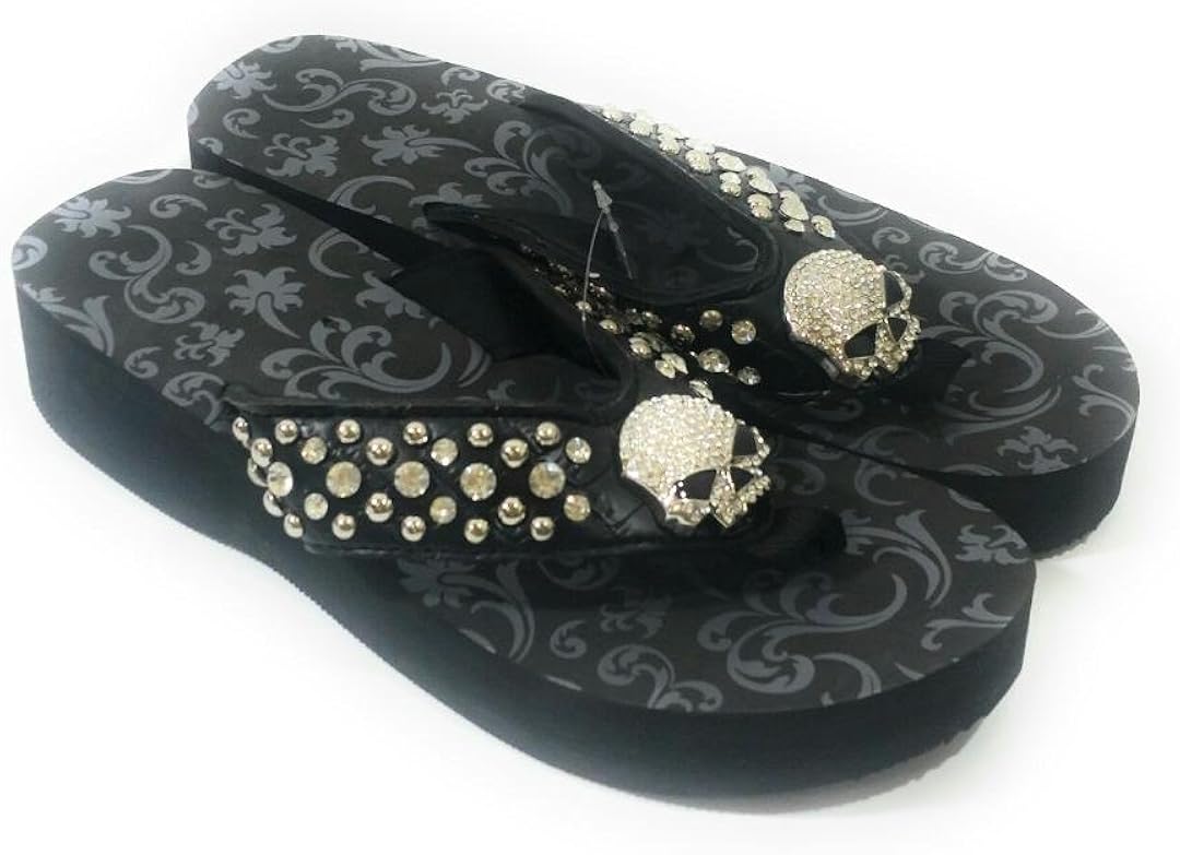 skull flip flops