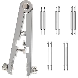 11 Pack Watch Spring Plier Tool Kit Watch Band Bar Tweezers Tool Pliers Including 10 Tips Pin for Watch Disassembling & Repla