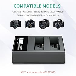 LP LP-E8 Battery Charger, LCD Display & Dual Slot