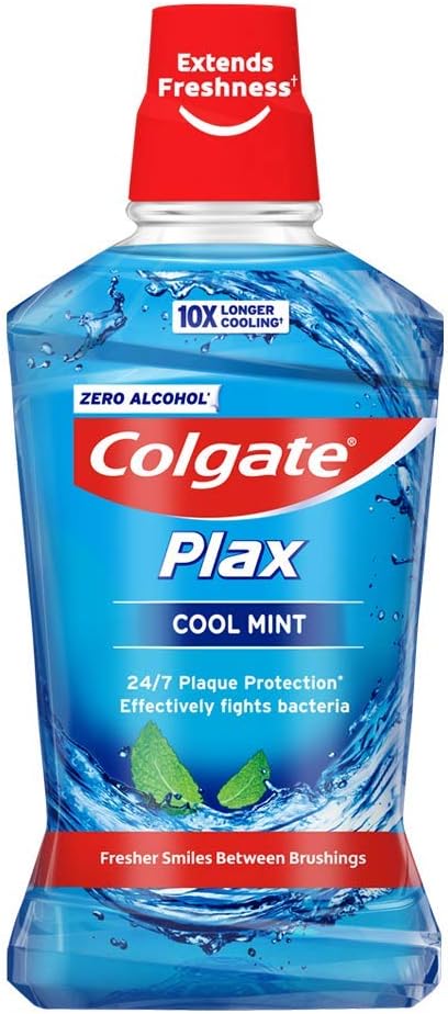 Colgate Plax Cool Mint Mouthwash 500ml, Fresh Breath mouthwash, Instant Long-Lasting Freshness, no Burn Experience