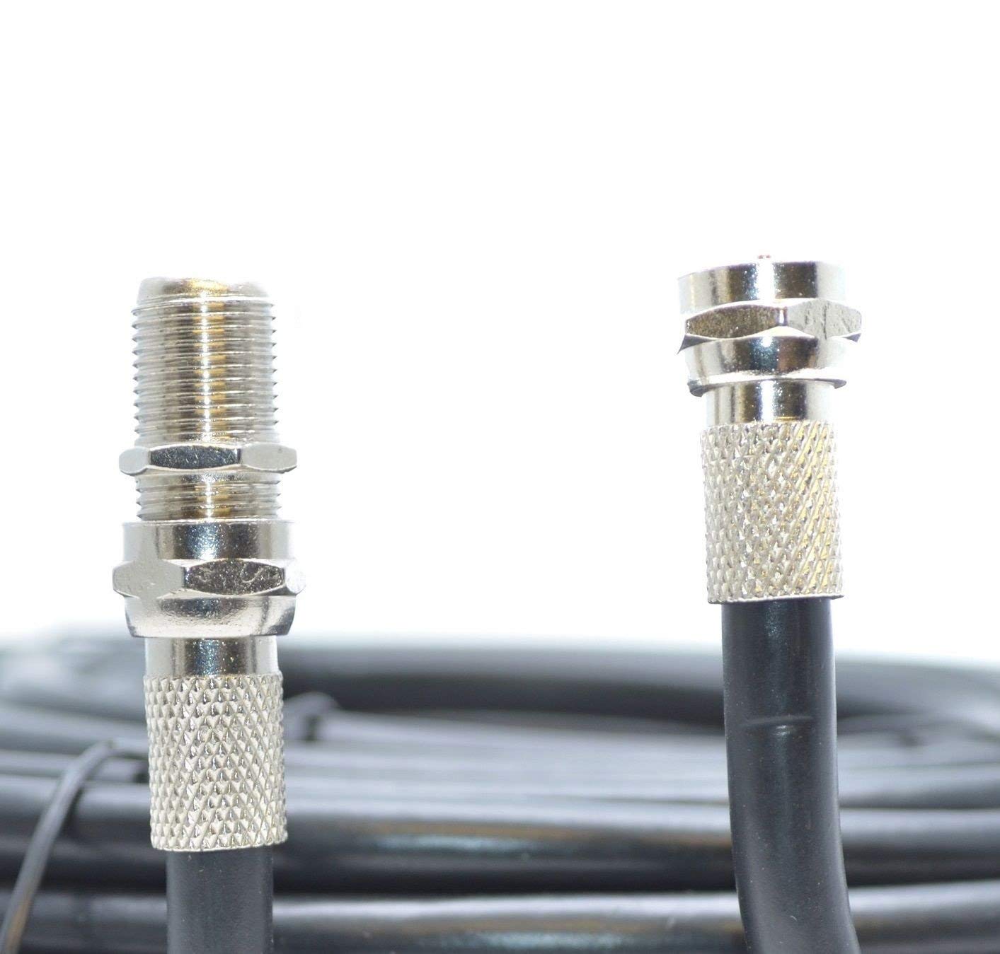 30M Black Coax Cable For Virgin Media, Sky TV, Broadband Extension and Tivo & Superhub (30M, BLACK)