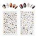 Fanme Halloween Nail Stickers 3D Nail Art Tattoo Decals DIY Nail Art Decoration Self-adhesive Tip Stickers 4Sheets (Halloween)