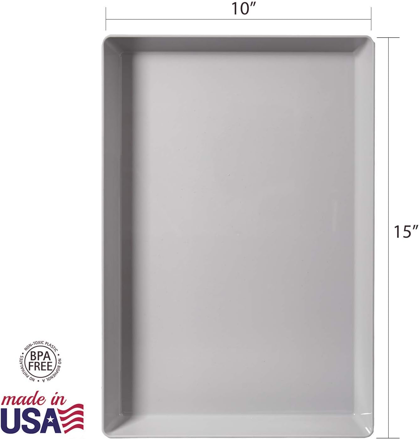 Avant 15" x 10" Plastic Serving Tray | Set of 3 Light Grey: Kitchen & Dining