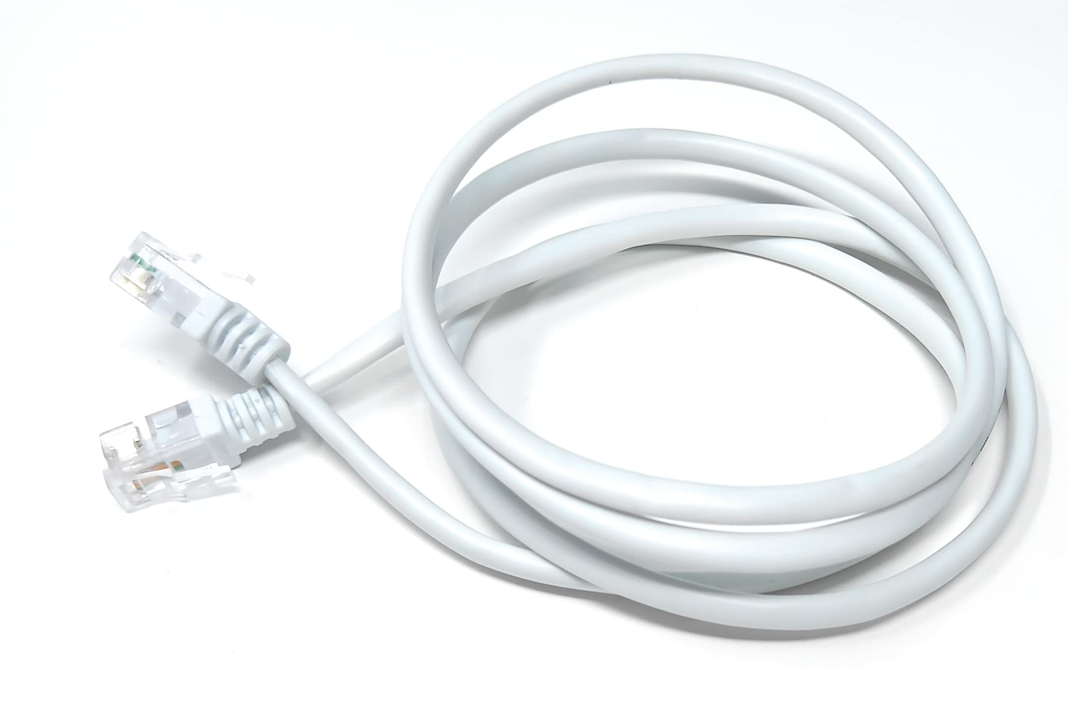 DRUT 1m RJ11 to RJ11 ADSL 2 High Speed Broadband Modem Telephone Cable Transmits Data Up to 100 Mbits/sec, 26 AWG Supports Analogue or Digital (DSL/ISDN) Applications 3.3ft White