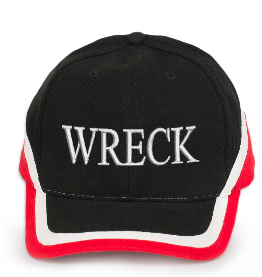 4sold 100% Cotton Ancient Mariner, Captain Cabin Boy Crew First Mate Yachting Baseball Cap Inscription Lettering Red Black White (Wreck)