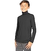 STRETCH IS COMFORT Boys Long Sleeve Turtleneck Shirt | Soft Stretchy Lightweight Base Layer Everyday Top | 2-16