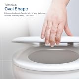 WINSOME White Wooden Toilet Seat 18 Inch Oval MDF Hygienic Easy Fit Hinges view 5