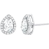 Certified 2.6 Carat CZ Diamond Stud Earrings in Silver, Aaaa Quality, Cubic Zirconia Teardrop Earrings - Ready To Gift