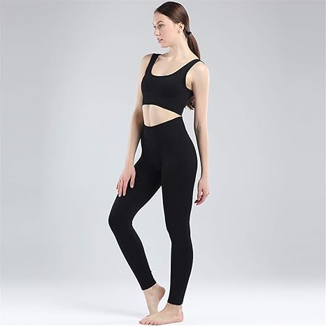 Amazon Co Jp シームレスレギンス女性ジム服女性ハイウエストヨガパンツトラックスーツ女性フィットネス服2ピースセット長袖トップ 色 Bra Pants Black サイズ L ホーム キッチン