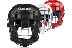 Victorbudo USA Boxing Headgear with Removable Face Grill, Maya Hide Leather MMA Head Guard for Sparring, Muay Thai, Kickboxing & Karate – Non-Slip, Protective Helmet for Men & Women