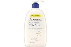 Aveeno Skin Relief Fragrance Free Body Wash, Triple Oat Formula, Gentle Daily Cleanser for Itchy Dry Sensitive Skin, Soap & Paraben Free, Soothes & Moisturizes, 33 fl oz