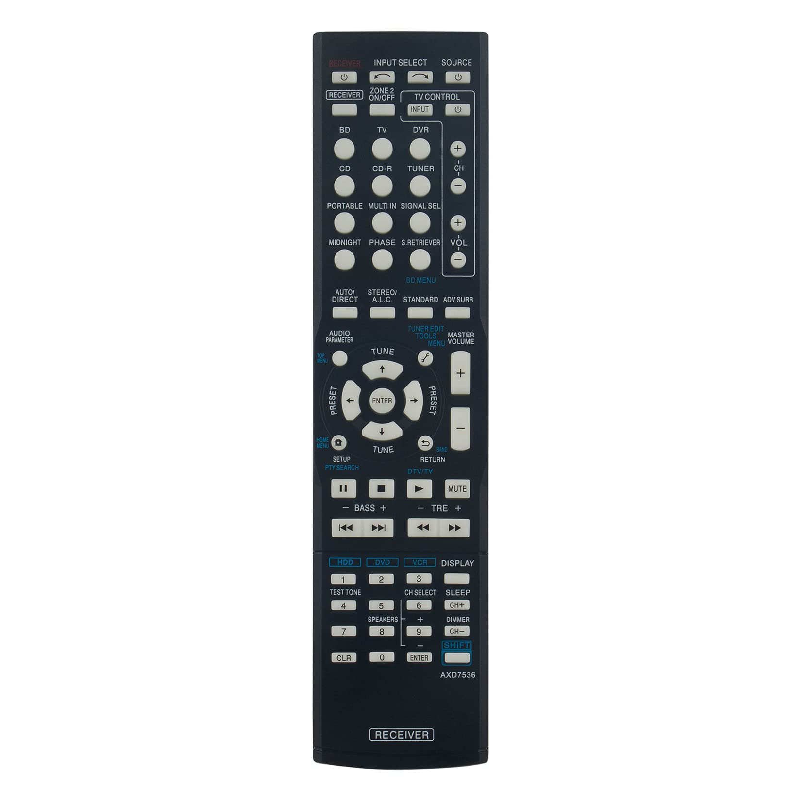 VINABTY AXD7536 Replacement Remote Control Compatible with PIONEER Audio multi-channel receiver VSX-519V-S VSX-519V-K
