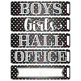 Top Notch Teacher Products TOP10459 Magnetic Hall Pass Set, Chalkboard Dots, Set of 5