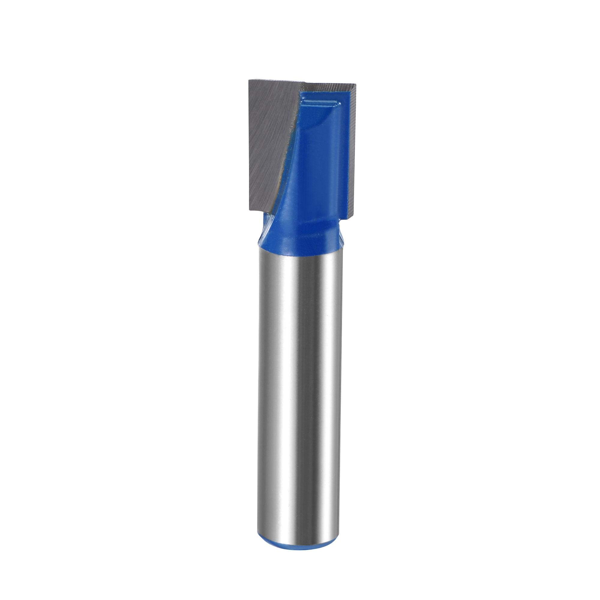 sourcing map 10mm Dia 8mm Shank Bottom Cleaning Router Bit, 2 Flutes Carbide Tipped Cutter Uncoated for Woodworking Blue
