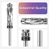 SpeTool 1/4in Shank Spiral Compression Flush Trim Router Bit 1/2in Dia Dual view 3
