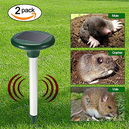 KVD Solar Mole Repeller Gopher Snake Repellent Sonic Spike (2 Pack)