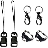 NIIIYTYB 6Pcs Camera Strap Quick Release Clips with Metal Hooks Neck Strap Fast Links Clamps Anchor Connectors Adjustable Quick Release Buckles for DSLR Style Adapter with Steel Lug Rings