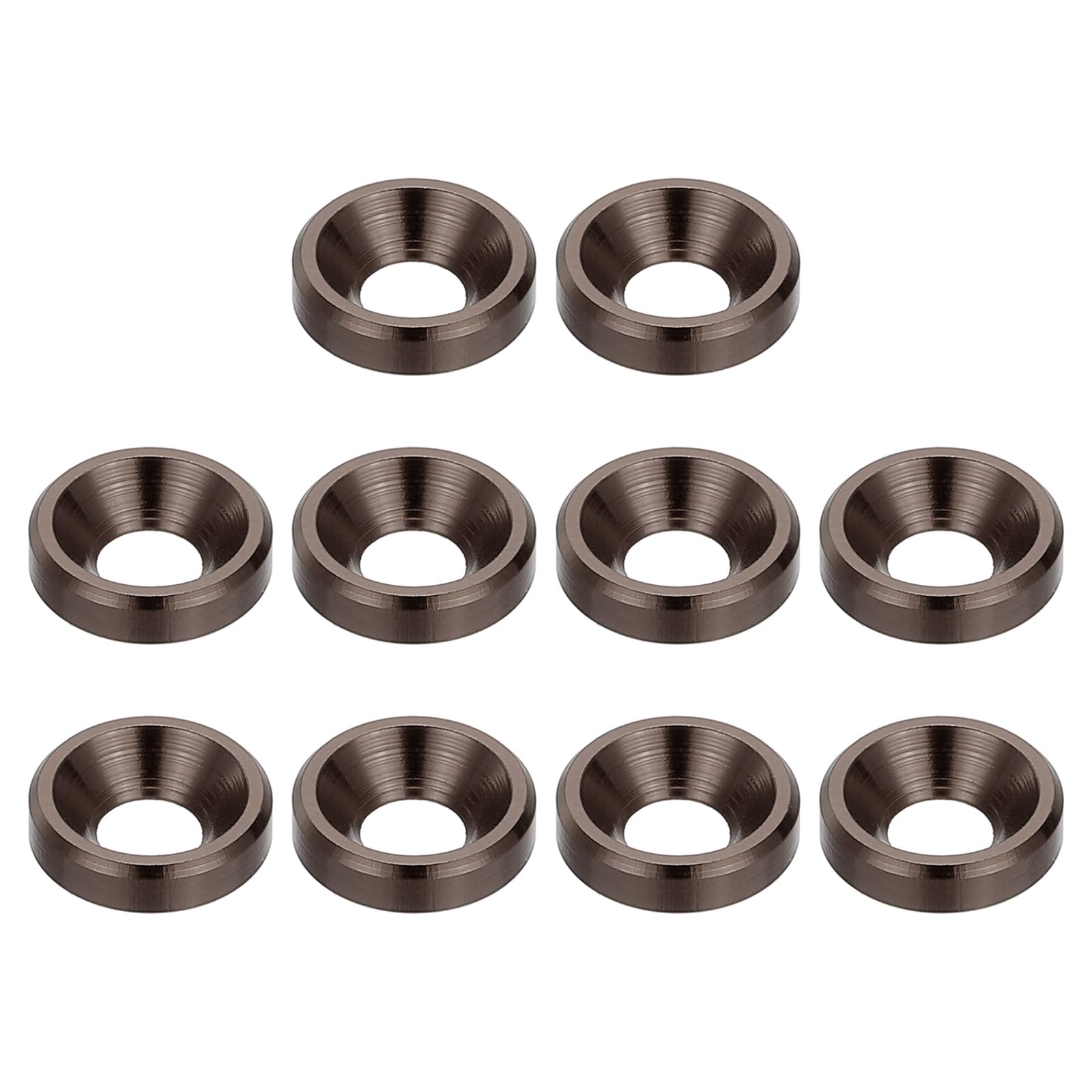 PATIKIL M3 Finishing Countersunk Washers, 10 Pack Head Washers Alloy Aluminum Screw Gaskets for Screw Bolt RC FPV PC Mechanical Accessories Parts, Titanium Color