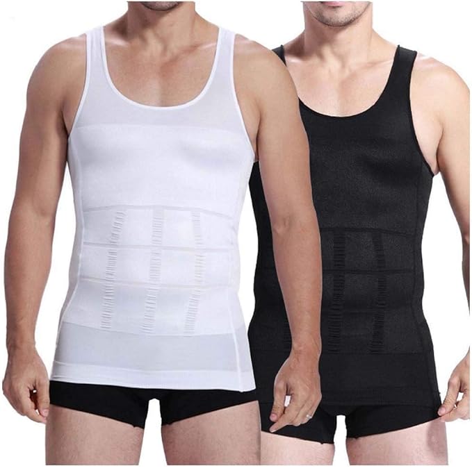 Mens Slimming Body Shaper Undershirt Vest Shirt Abs Abdomen