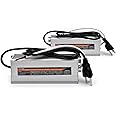(2-Pack) 100W 12V Waterproof IP67 LED Power Supply Driver Transformer, 90-260V AC to 12V DC Low Voltage Output, with 3-Prong Plug 3.3 Feet Cable for Outdoor Use