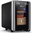 KingChii 8L Electric Cigar Humidors with Temperature Control System, Cigar Cabinet with Spanish Cedar Wood Shelves & Hygrometer, Father's Day Gift for Men (2 Layers 80 Capacity)