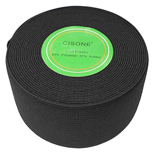 Knit Elastic 1.5 Inch Wide Black Heavy Stretch High Elasticity Knit Elastic Band 5 Yards