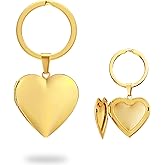 PHOCKSIN Silver Heart Locket Keychains for Women Gold Custom Locket Key Chain Personalized Picture Locket for Birthday Gifts