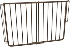 Cardinal Gates SS30OD Outdoor Baby Gate for Stairs - Adjustable Outdoor Dog Gate - Aluminum Safety Gate for Kids & Pets - Can be Installed at Angles - 27 to 42.5 Inches Wide - Brown