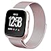 hooroor for Fitbit Versa Bands Women Men Small Large, Milanese Loop Stainless Steel Metal Sport Replacement Bracelet Strap with Magnet Lock Wristbands for Fitbit Versa Smart Watch (Rose Gold, Small)